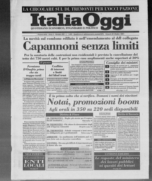 Italia oggi : quotidiano di economia finanza e politica